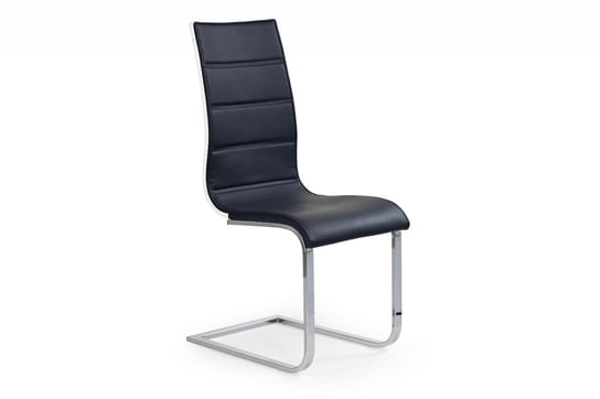 Krzesło z ekoskóry na metalowych nogach czarne HADERO Konsimo