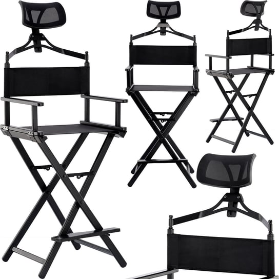 Krzesło Z Oparciem Składane Fotel Do Makijażu Wizażu Make-Up Aluminium Lekkie ENZO