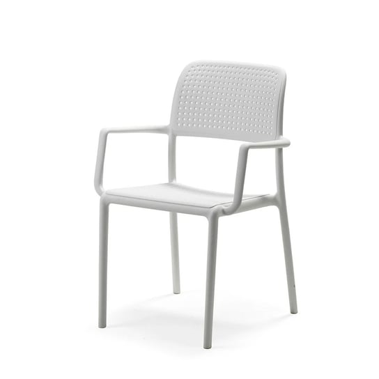 Krzesło z podłokietnikami Bora, białe, 86x59x55 cm Nardi
