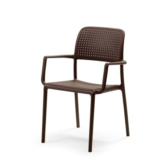 Krzesło z podłokietnikami Bora, brązowe, 86x59x55 cm Nardi