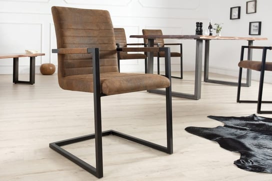 Krzesło z podłokietnikami Imperial czarne antyczny brąz 90cm (Z37081) INTERIOR