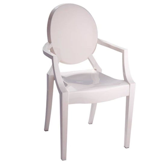Krzesło z podłokietnikami SPIRIT MH-006CH-W Moos do kuchni kremowe Step Into Design
