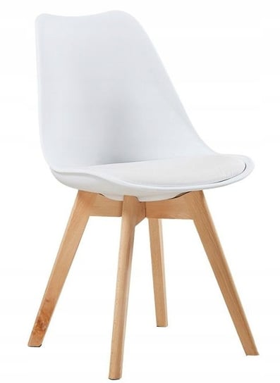 Krzesło z poduszką TUTUMI Veyron White/White, białe, 84x47x43 cm Tutumi