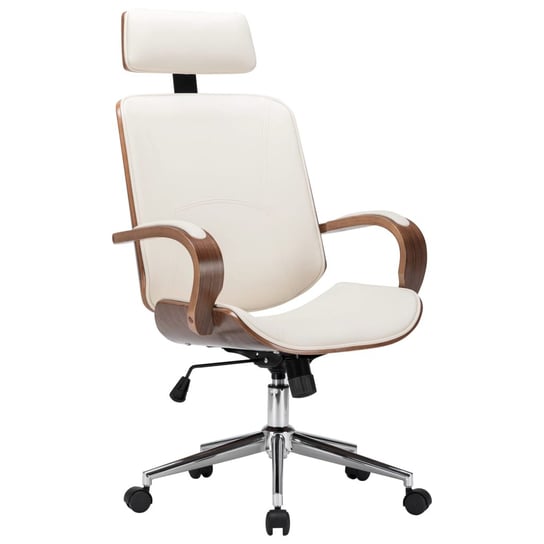 Krzesło z zagłówkiem VIDAXL, kremowe, 64x65x125 cm vidaXL