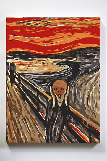 Krzyk Munch, postać, czerwony, malowanie po numerach Akrylowo