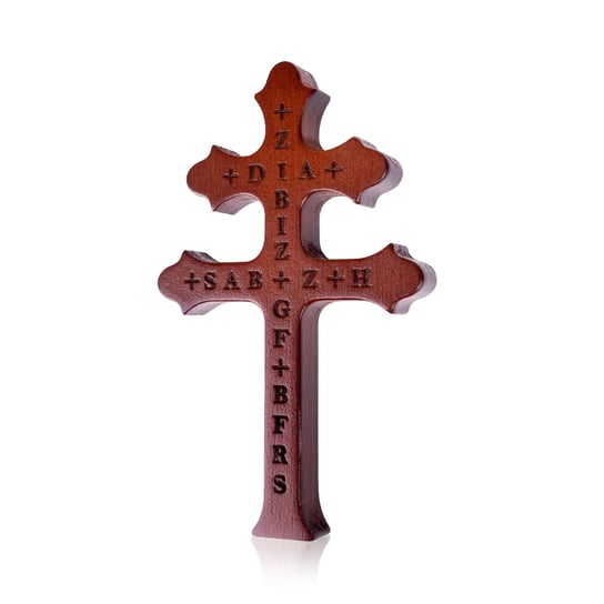 Krzyż drewniany Krzyż morowy karawaka Krzyż choleryczny Ochrona przed pandemią symbol walki z epidemią krzyż na ścianę krzyżyk drewno brązowy 14 cm Święte Miasto