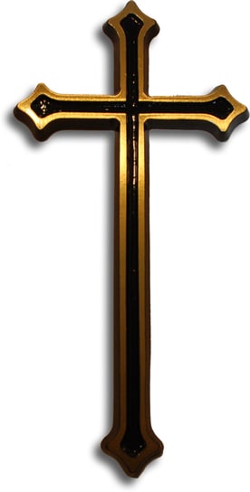 Krzyż Gala 30cm - odlew mosiężny front żółty boki czarne ARTVIC