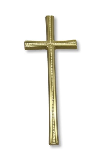 Krzyż ozdobny z rowkiem 20cm - odlew mosiężny front i boki żółte ARTVIC