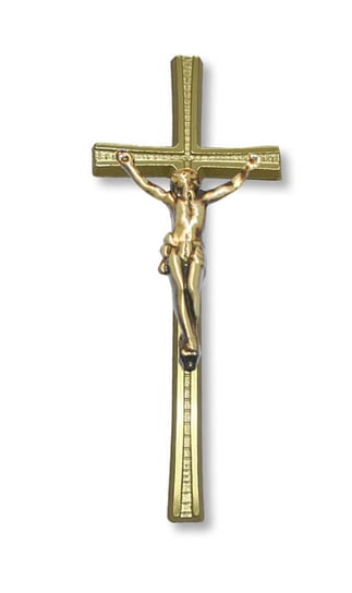Krzyż ozdobny z rowkiem 30cm z pasyjką 10cm - odlew mosiężny ARTVIC