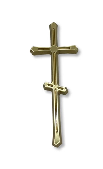 Krzyż prawosławny maltański 15cm - odlew mosiężny front i boki żółte ARTVIC