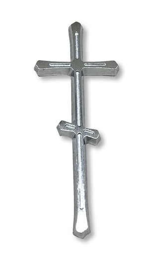 Krzyż prawosławny maltański 20cm - chromowany odlew mosiężny ARTVIC