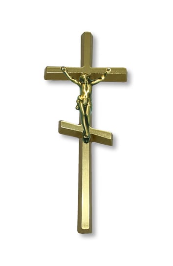 Krzyż prawosławny prosty 30cm z pasyjką 10cm - odlew mosiężny ARTVIC