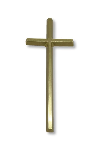 Krzyż prosty 10cm - odlew mosiężny front i boki żółte ARTVIC