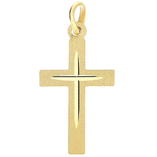Krzyżyk złoty gładki ramiona kwadratowe CB C-476 próba 585 Sezam