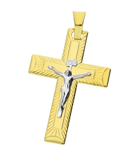 Krzyżyk złoty nacinany z wizerunkiem Jezusa CB C-119 próba 585 Sezam