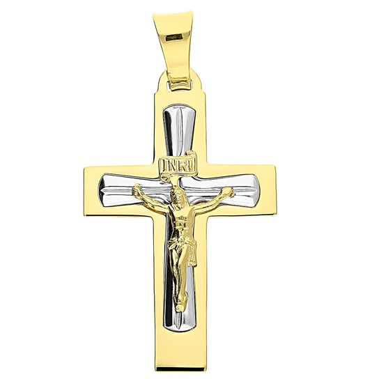 Krzyżyk złoty wizerunek ram.kw tłoczony WB nr CB C-581 próba 585 Sezam