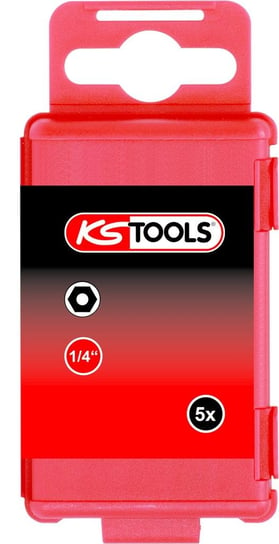 KS TOOLS 1/4"Bit imbusowy z dziurka 6mm,75mm, 5-ciopak KS Tools