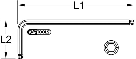 KS TOOLS G?owica kulowa- nakr?tka sze?ciok?tna-klucz k?towy, XL, KS Tools