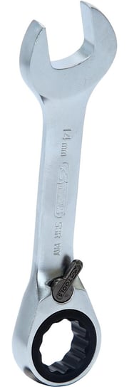 KS TOOLS GEAR+ Klucz plasko-oczkowy z grzechotka, ekstra krótki, 14mm KS Tools