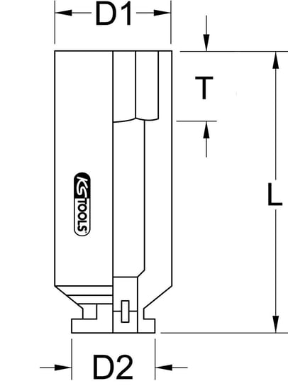 KS TOOLS Gniazdo silowe szesciokatne, dlugie,22mm, 1/2" KS Tools