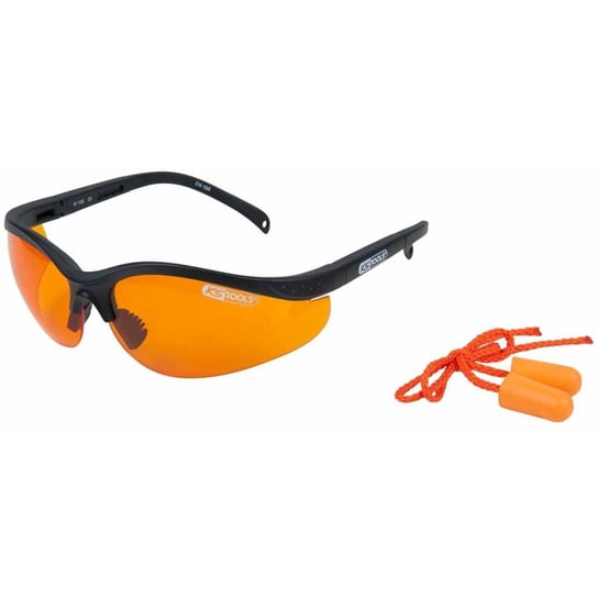 KS Tools Okulary ochronne z zatyczkami do uszu, pomarańczowe, 310.0161 KS Tools