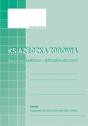 Książeczka zdrowia dla celów sanitarno-epidemiologicznych A6, Michalczyk i Prokop MICHALCZYK I PROKOP