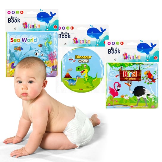 Książeczki do kąpieli dla dziecka, zabawki edukacyjne 6m+ BamBam 2 szt sarcia.eu