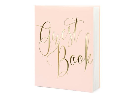 Księga Gości Guest book, 20x24,5 cm, pudrowy róż PartyDeco