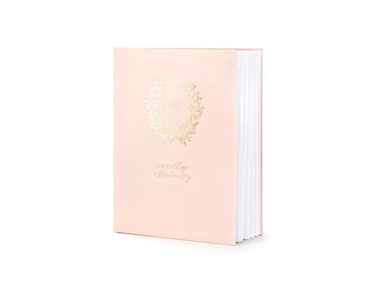 Księga gości weselnych Wianuszek pudrowy róż - 22 kartki PartyDeco