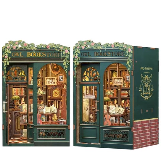 Księgarnia pod sową Miniaturowy domek między książki Book Nook CuteBee Książka Czary Mini HABARRI