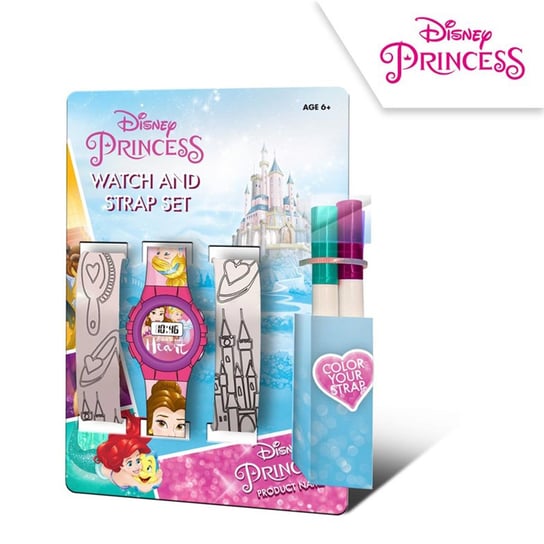 Księżniczki Disneya, Zegarek Elektroniczny Plus Dwa Paski Do Malowania Kids Licensing
