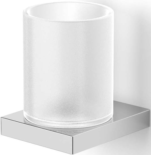 Kubeczek łazienkowy na szczoteczki uchwyt ze szklanką ścienny chrom STELLA Kobe Stella
