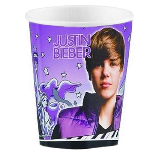 Kubeczki papierowe, 266 ml, Justin Bieber, 8 sztuk 