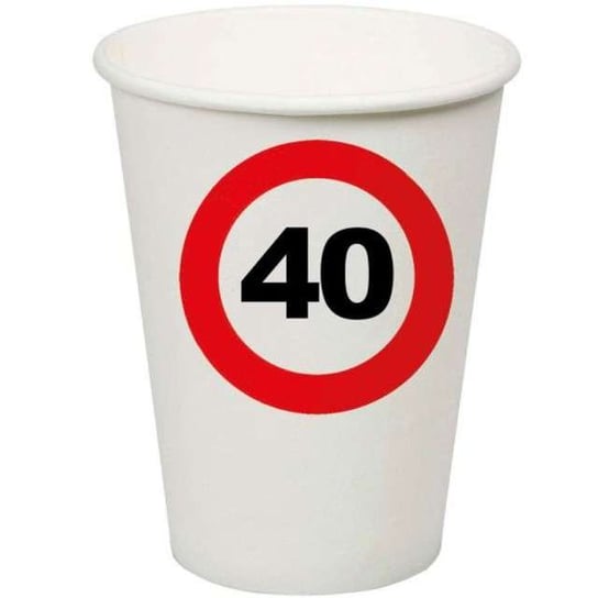 Kubeczki papierowe, 40 Traffic Birthday, 200 ml, 8 sztuk Funny Fashion