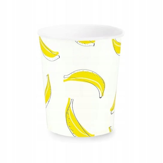 Kubeczki papierowe banany białe urodziny 6 szt PartyPal