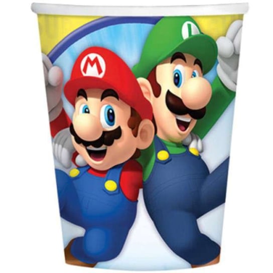 Kubeczki papierowe, Super Mario, 266 ml, 8 sztuk Amscan