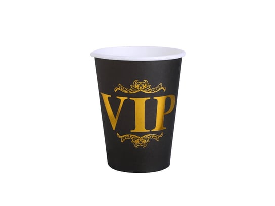 Kubeczki urodzinowe czarne VIP - 250 ml - 10 szt. SANTEX