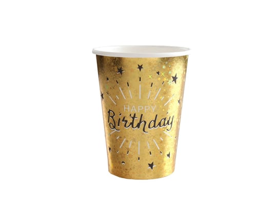 Kubeczki urodzinowe Happy Birthday Sparkling - 250 ml - 10 szt. SANTEX