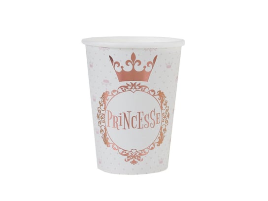 Kubeczki urodzinowe Princesse z różowo złotą koroną - 270 ml - 10 szt. SANTEX
