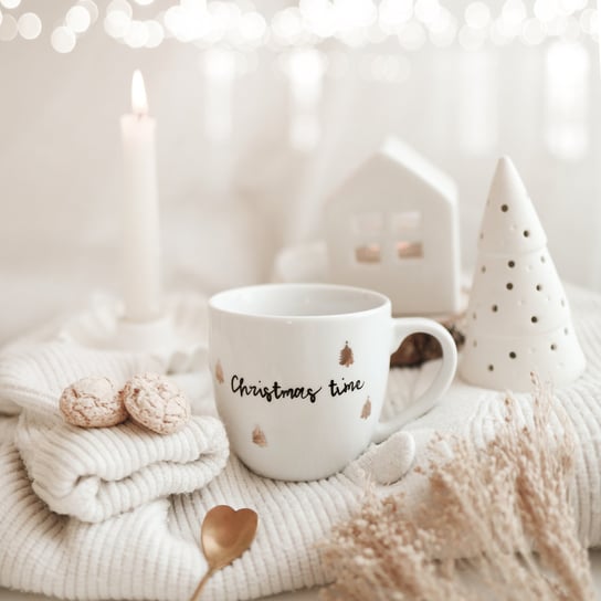 Kubek 300 ml - Christmas time ZŁOTE CHOINKI Nadzwyczajnie