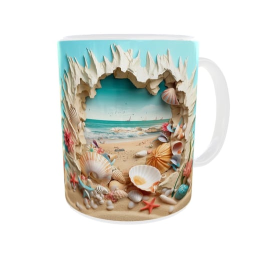 Kubek 300ml Kolekcja 3D v12 Plaża muszelki morze Mrapol