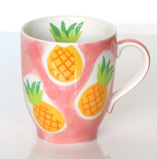 Kubek ANANAS brzoskwiniowy – ręcznie malowany z owocowym motywem, uroczy upominek dla najbliższej osoby Cup&You