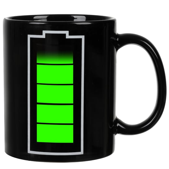 Kubek Bateria Magiczny Prezent Duży do Kawy Czarny Zmieniający Kolor 330ml RUHHY Ruhhy