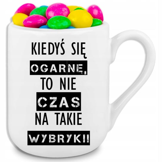 Kubek Biały 330ml COFFEE Kiedyś się Ogarnie do Pracy Śmieszny Wiele Wzorów StyleCouture