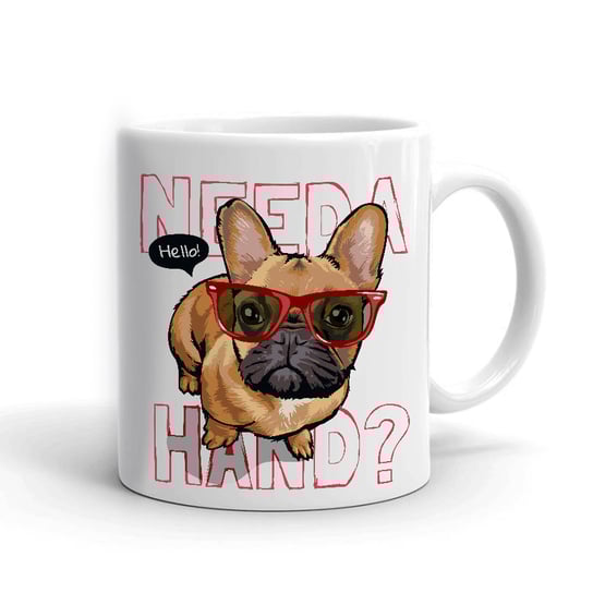 Kubek BIAŁY z nadrukiem na prezent pieski MOPSY 01 StyleCouture