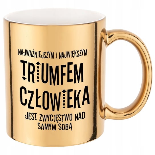 KUBEK Błyszczący ZŁOTY Prezent MiX WZORÓW CYTATY Inna marka