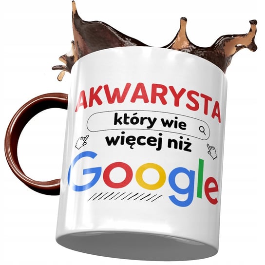 Kubek Bordowy Dla Akwarysty Wie Więcej Niż Google z Nadrukiem ze Zdjęciem PoliDraw