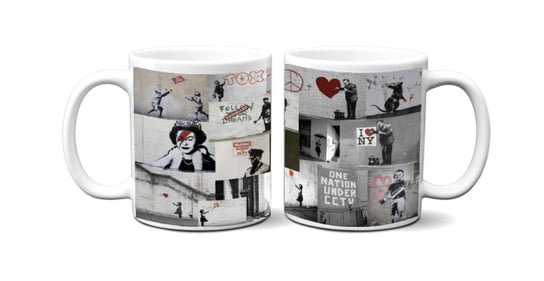 Kubek ceramiczny 300ml Grafiki Banksy v4 Mrapol