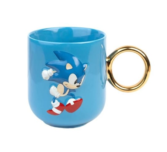 Kubek ceramiczny, 3D, urodziny, Sonic The Hedgehog, 350 ml, Grupoerik, niebieski Grupoerik