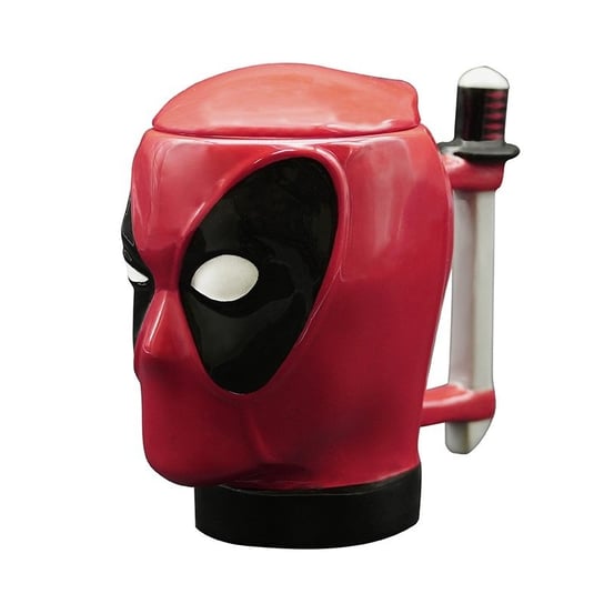 Kubek ceramiczny, 3D z pokrywką Marvel - Głowa Deadpoola, 350 ml Inna marka